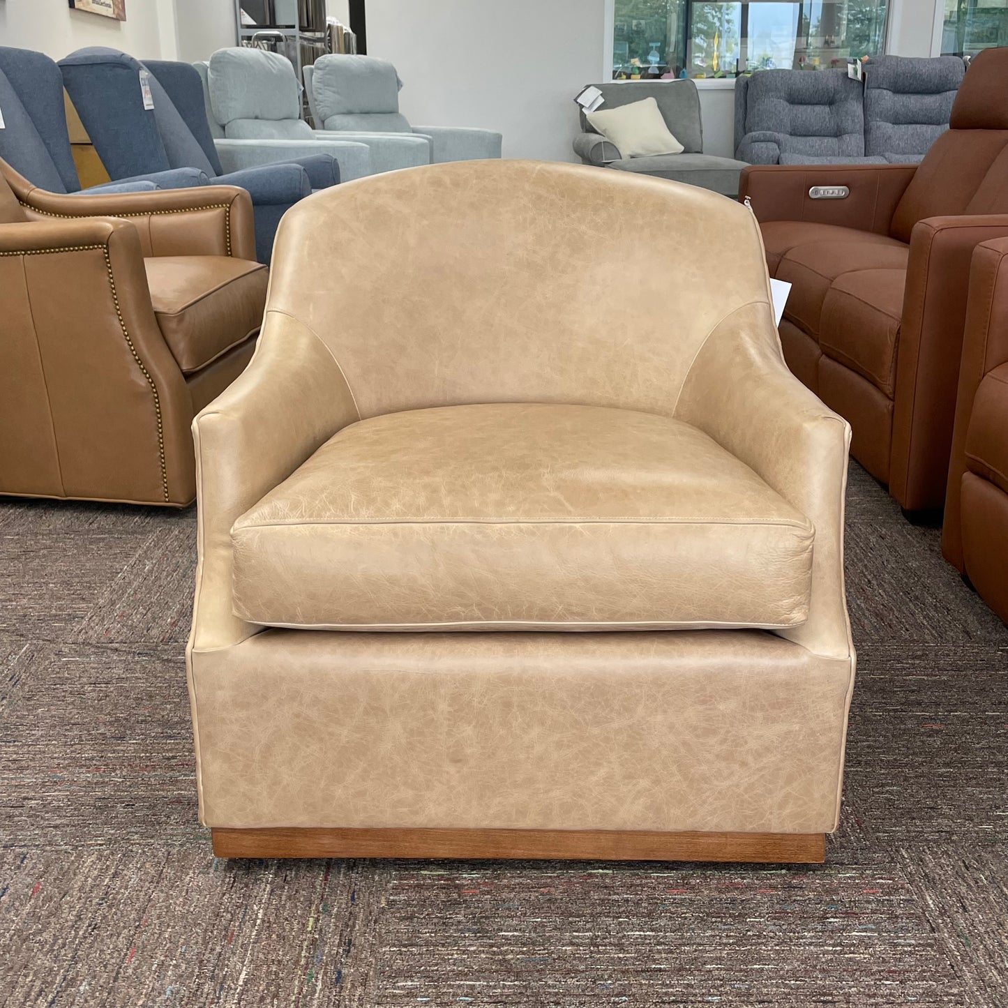 Lincoln Leather Swivel Chair