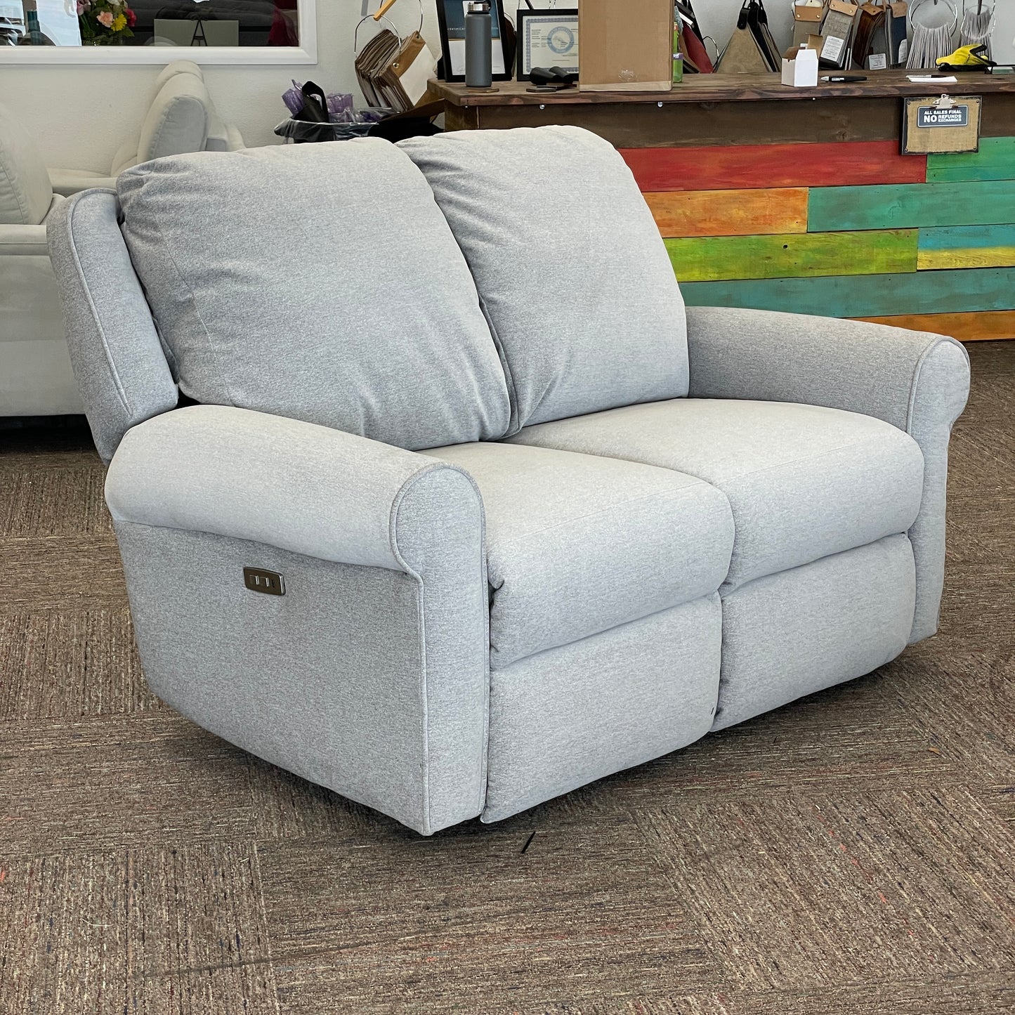 Key Note Power Headrest Power Reclining Loveseat