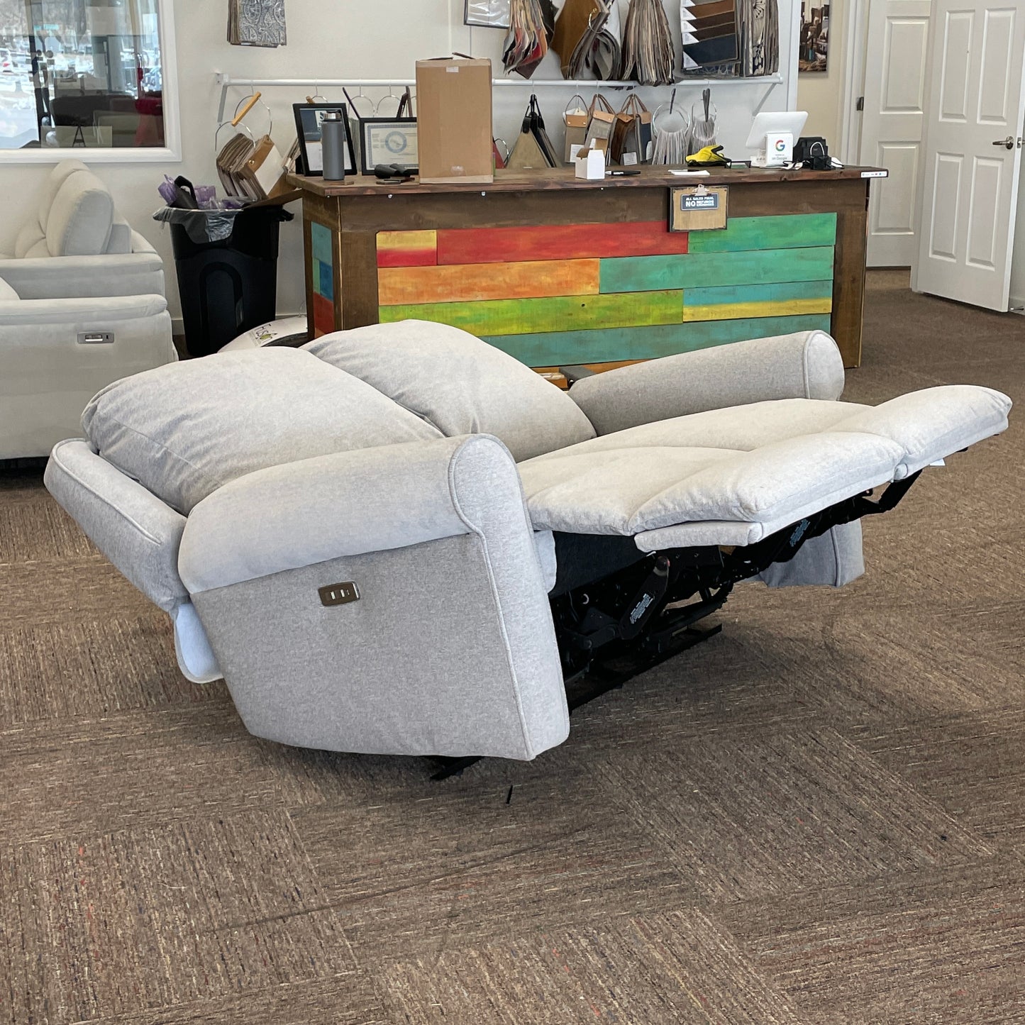 Key Note Power Headrest Power Reclining Loveseat