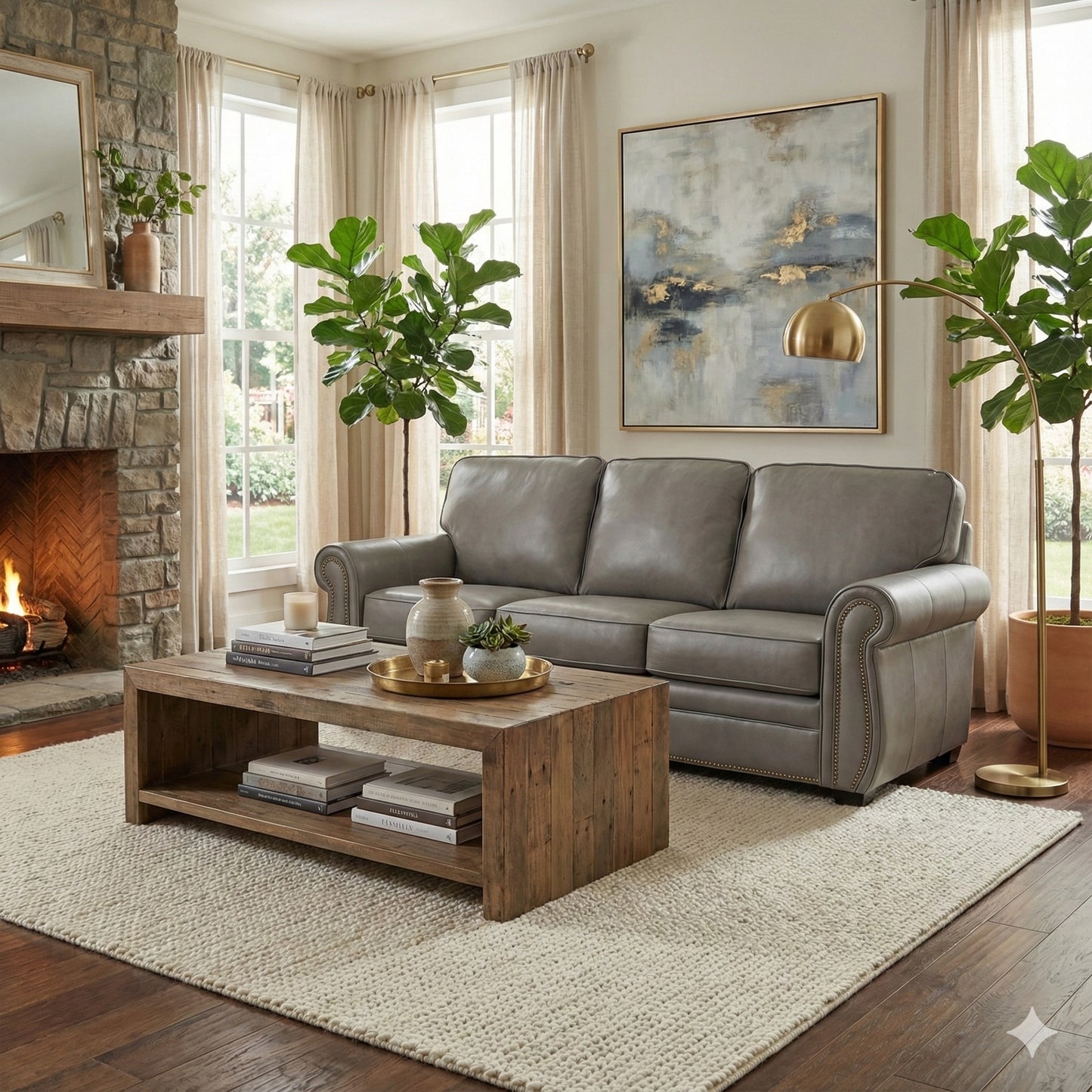 Henry 6pc Leather Sectional w/Bonus Features