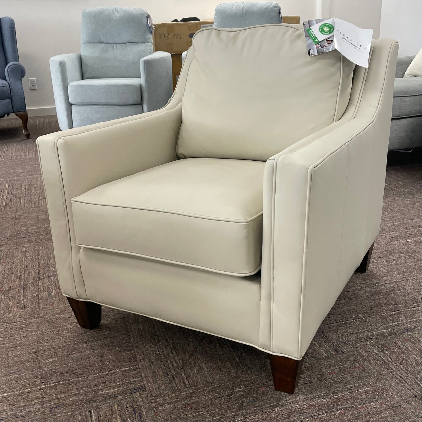 Finley Leather Chair and Ottoman