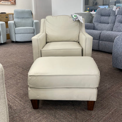 Finley Leather Chair and Ottoman