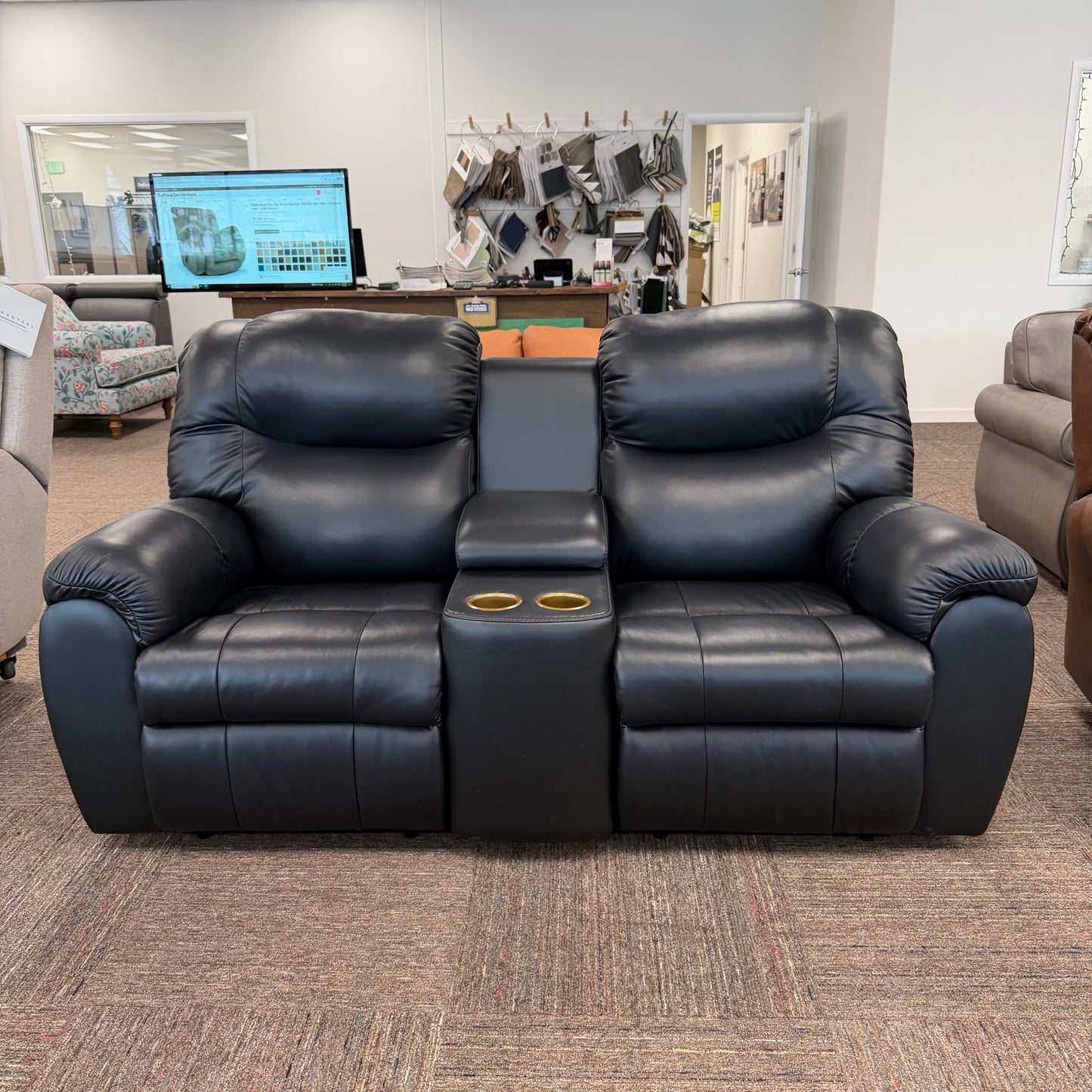 Regent 75" Reclining Console Loveseat