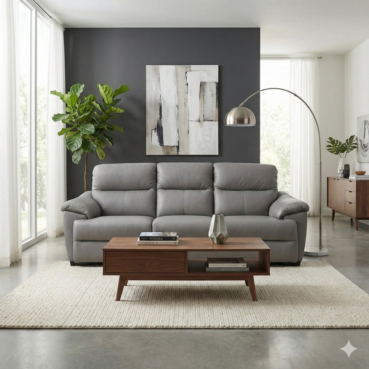 Henry 6pc Leather Sectional w/Bonus Features